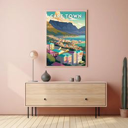 Cape Town Scenic Retro Travel Poster