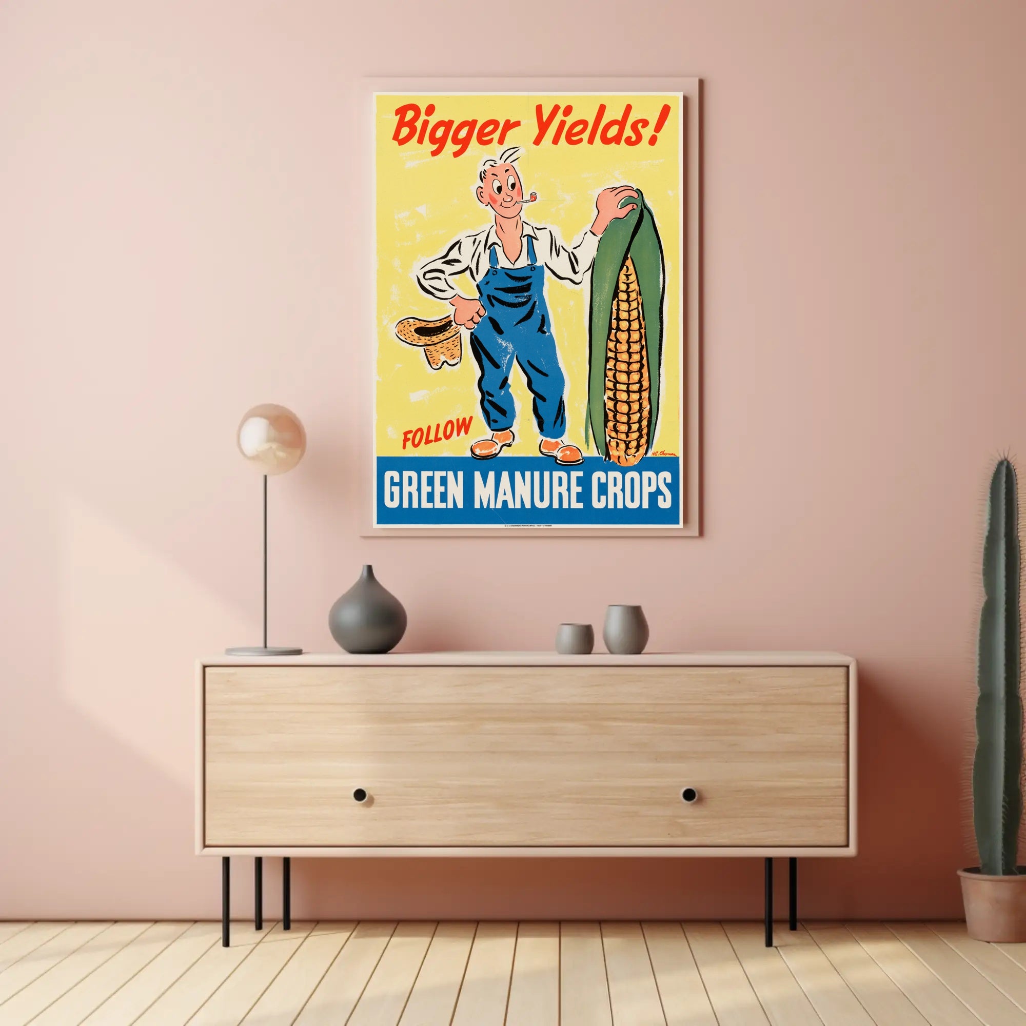 Agriculture Innovation Vintage Art: Mid-Century Propaganda Poster PosterGoat