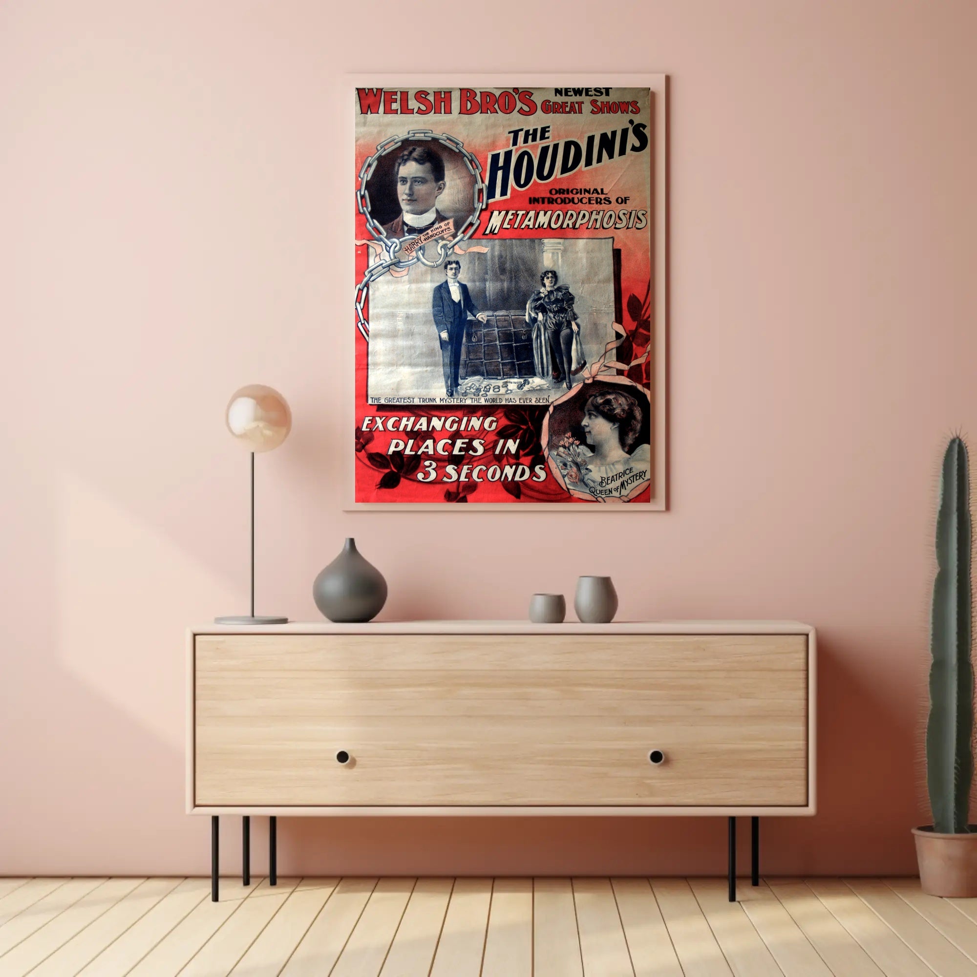 The Houdinis Vintage Magic Show Cultural or Heritage Poster