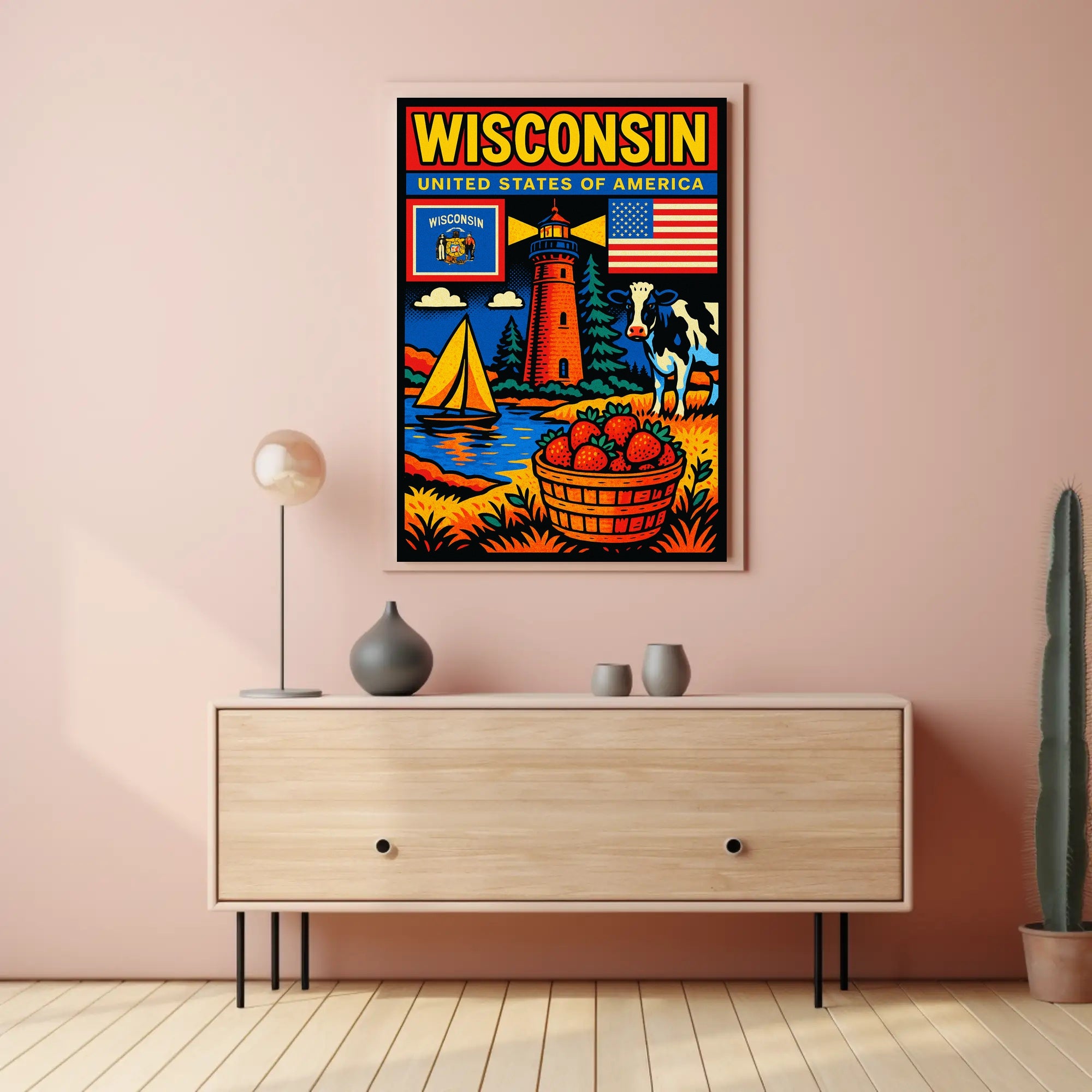 Wisconsin United States of America Poster PosterGoat