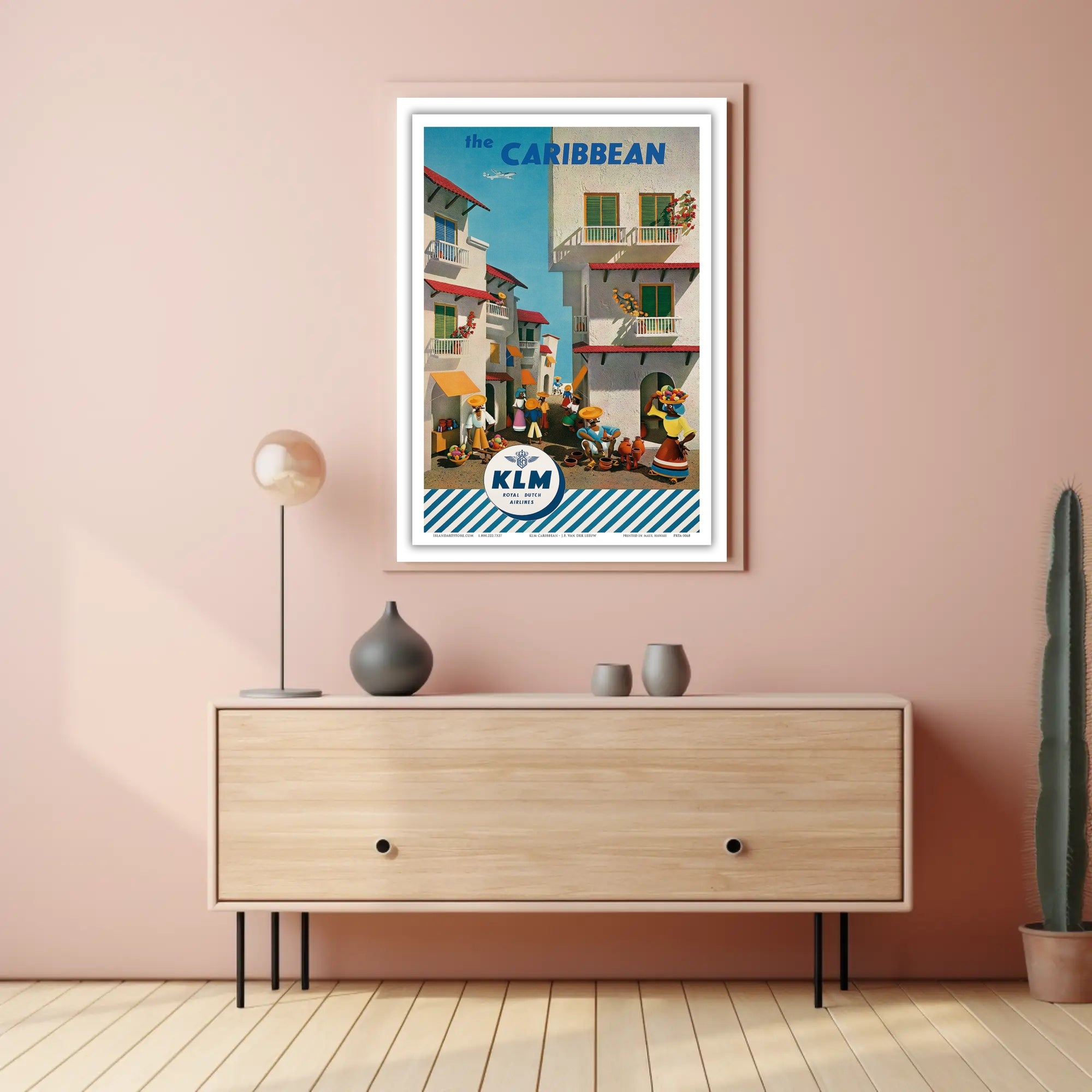 KLM Caribbean Adventure Vintage Travel Poster PosterGoat