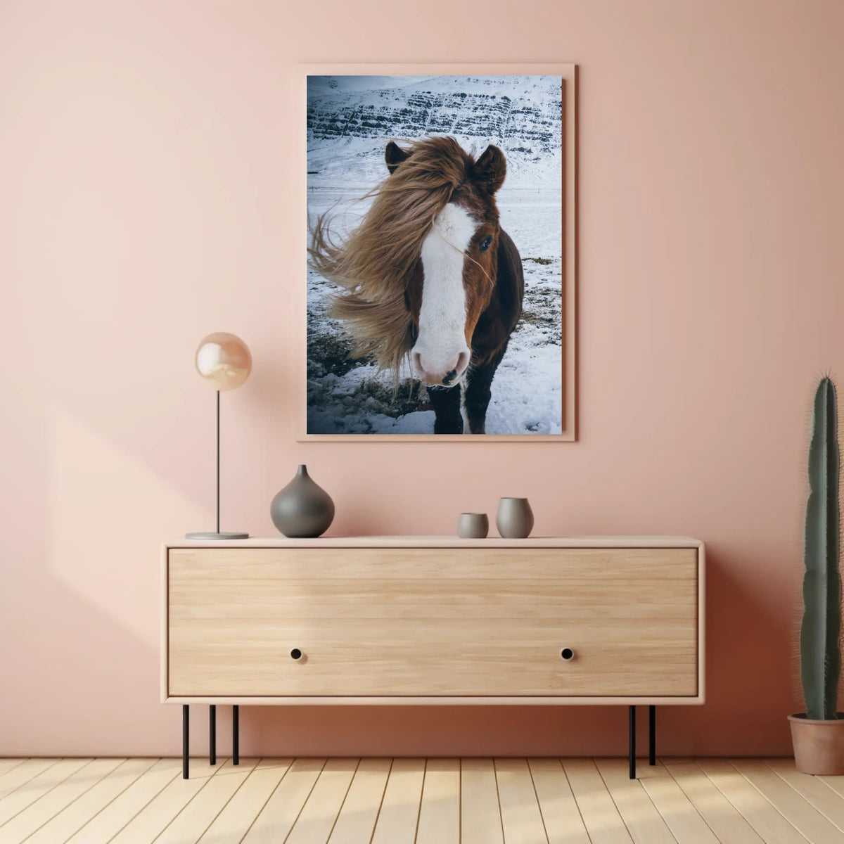 Majestic Icelandic Horse in Winter Animal Poster