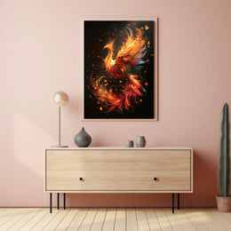 Phoenix Rebirth: Vibrant Fantasy Art Poster
