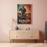 Bangor Maine Rustic Cityscape Wanderlust Poster