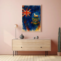 Union Jack And Sheep In Watercolor Poster