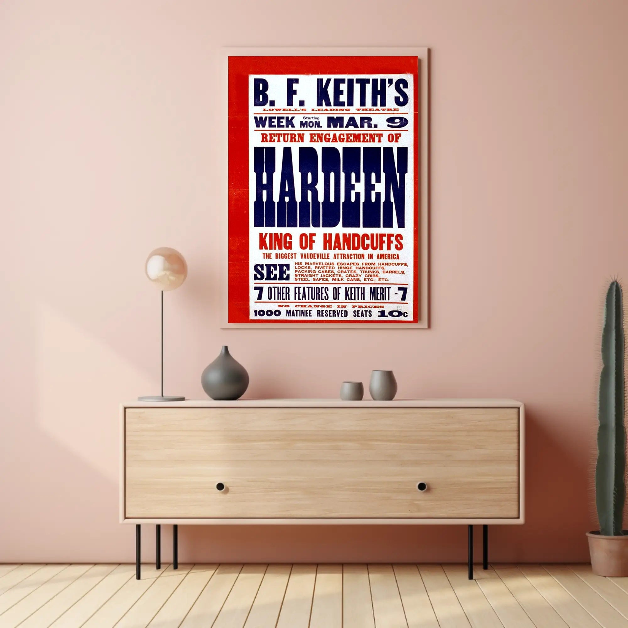 Vaudeville Magic Act Hardeen Historical or Presidential Poster