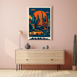 New York City Vibes Poster Bold Neon Energy For Urban Homes