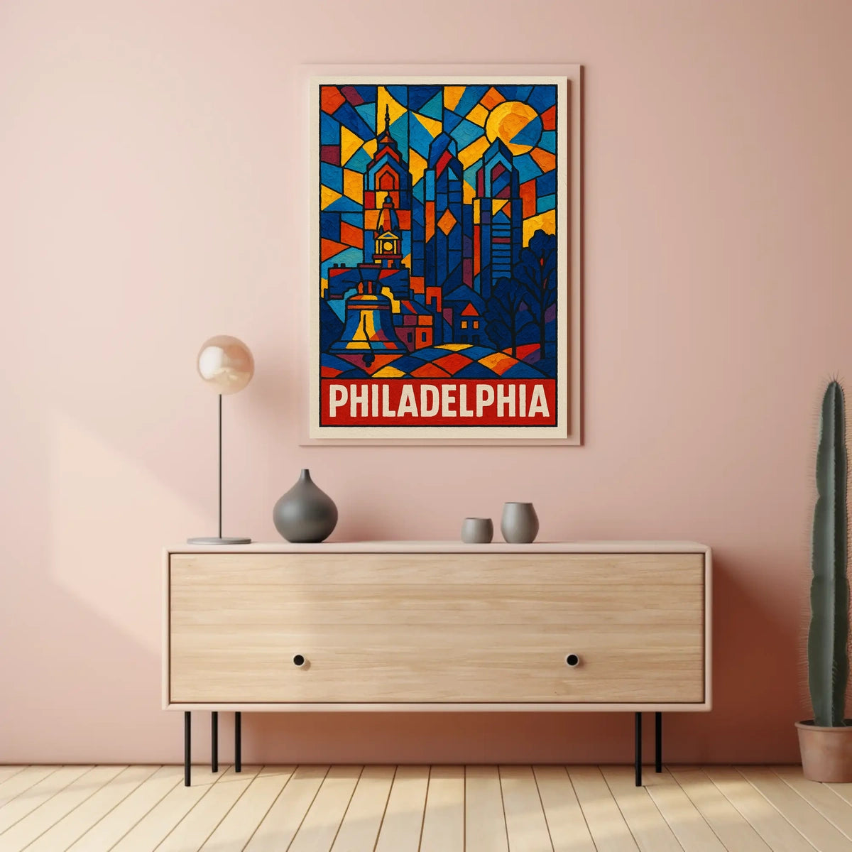 Philadelphia In Stained Glass Poster
