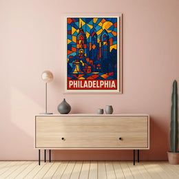 Philadelphia In Stained Glass Poster