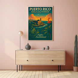Puerto Rico Sunset Travel Poster