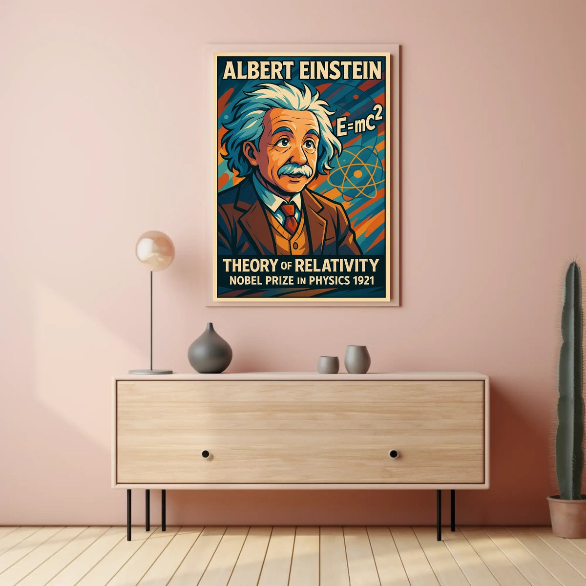 Albert Einstein Relativity Theory Vintage Scientific Educational Wall Art Decor Collectors Poster