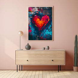 Heart Graffiti Art Poster for Urban Decor