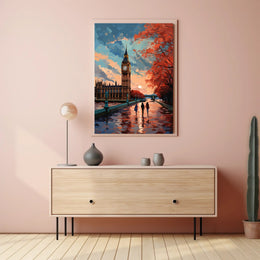 Autumn Stroll By Big Ben Poster PosterGoat
