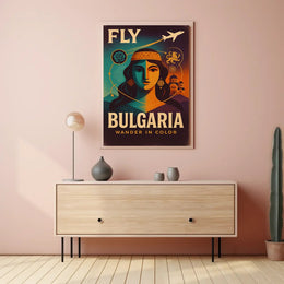 Fly Bulgaria Vintage Travel Poster PosterGoat