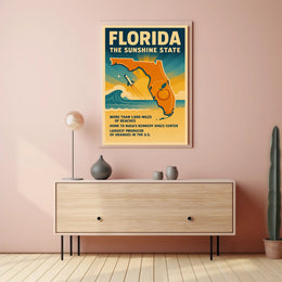 Florida Retro Travel Poster: Explore the Sunshine State