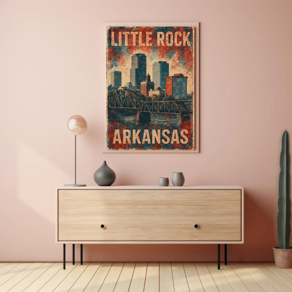 Little Rock Vintage Skyline Retro Nostalgia Poster