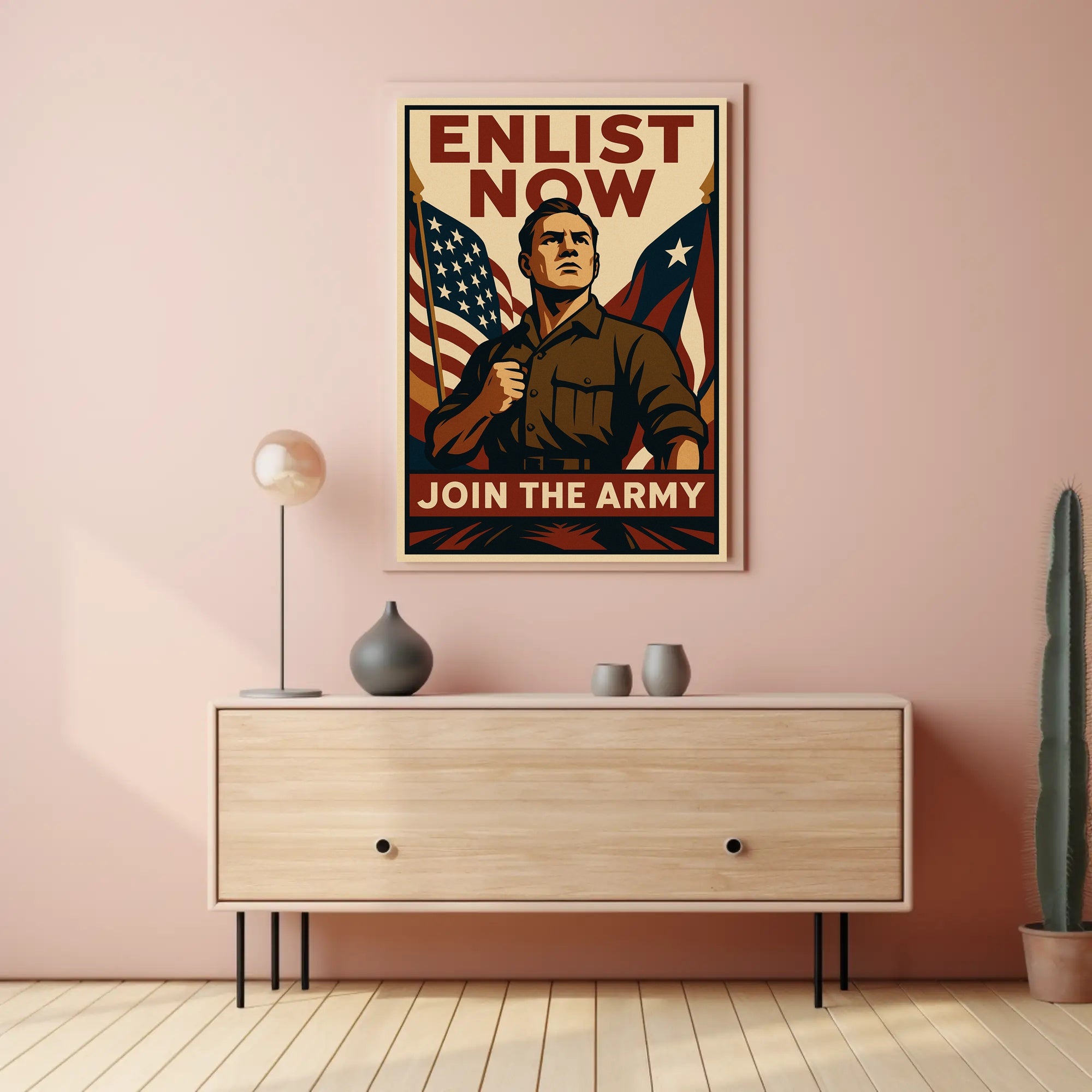 Patriotic US Army Vintage Military Recruitment Poster PosterGoat