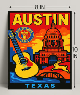 Vibrant Austin, Texas Poster PosterGoat