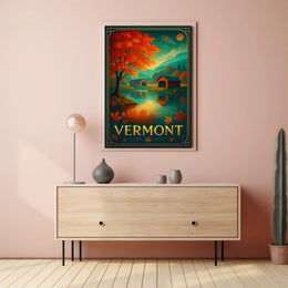 Vermont Autumn Landscape Wall Art Print