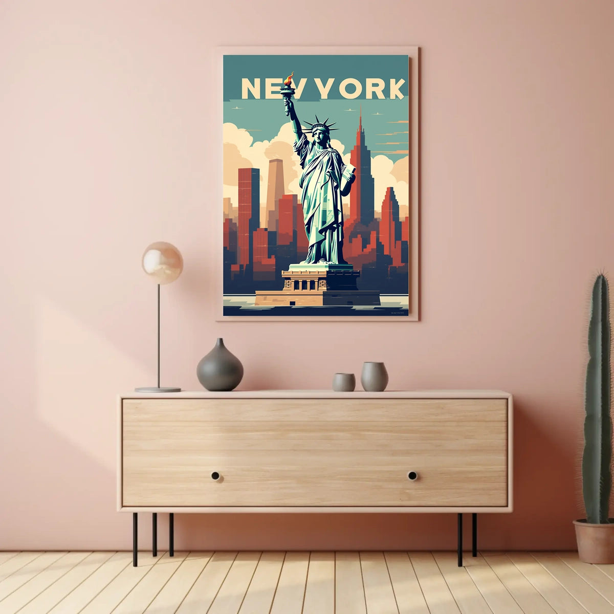 Statue Of Liberty New York City Poster Retro Wall Art