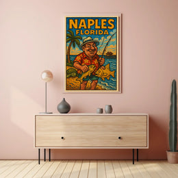 Naples Florida Fishing Paradise Poster Wall Art Decor