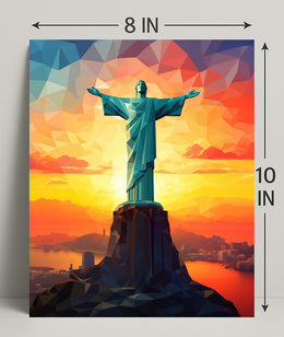 Christ The Redeemer At Sunset Poster