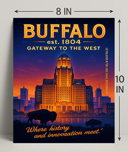 Buffalo Gateway to the West Poster Art Print PosterGoat