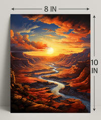 Sunset Over The Canyon Poster