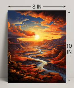 Sunset Over The Canyon Poster