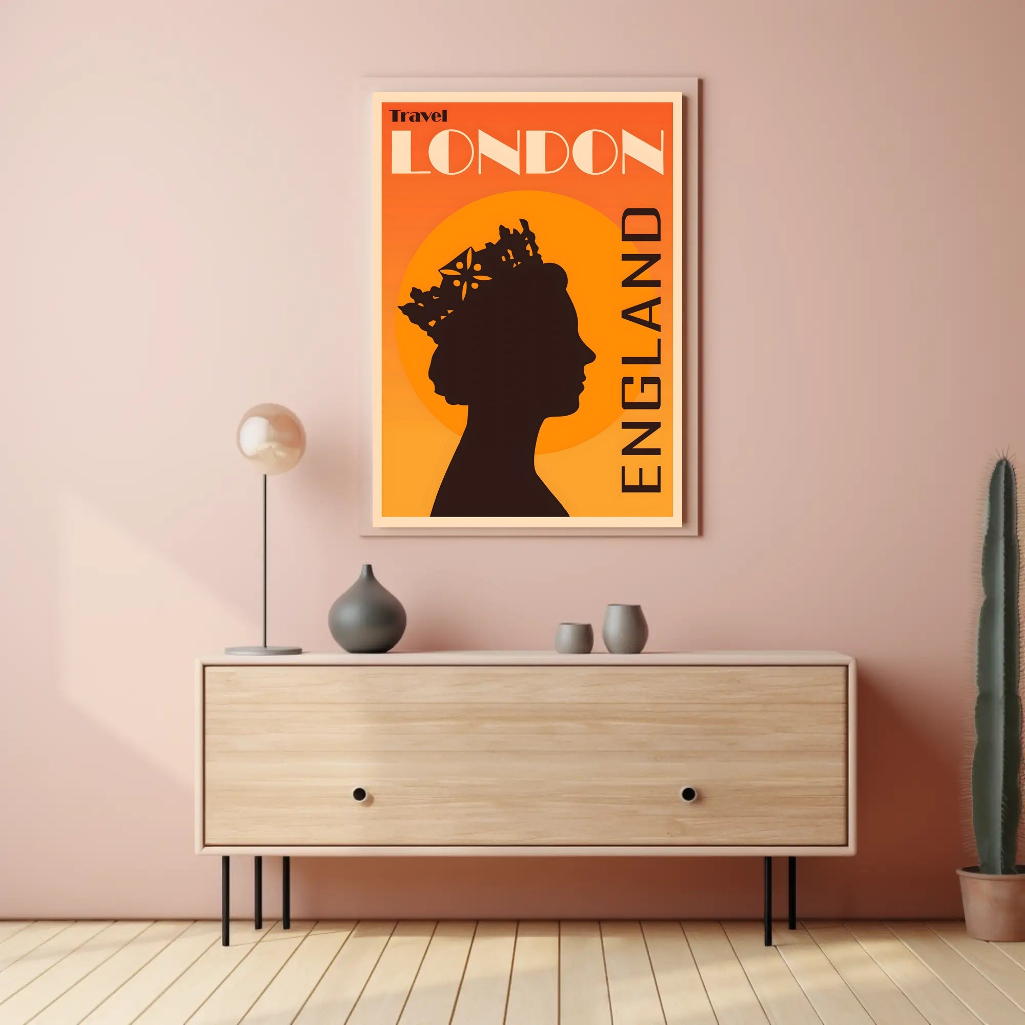 Travel London England Silhouette Art Travel Poster