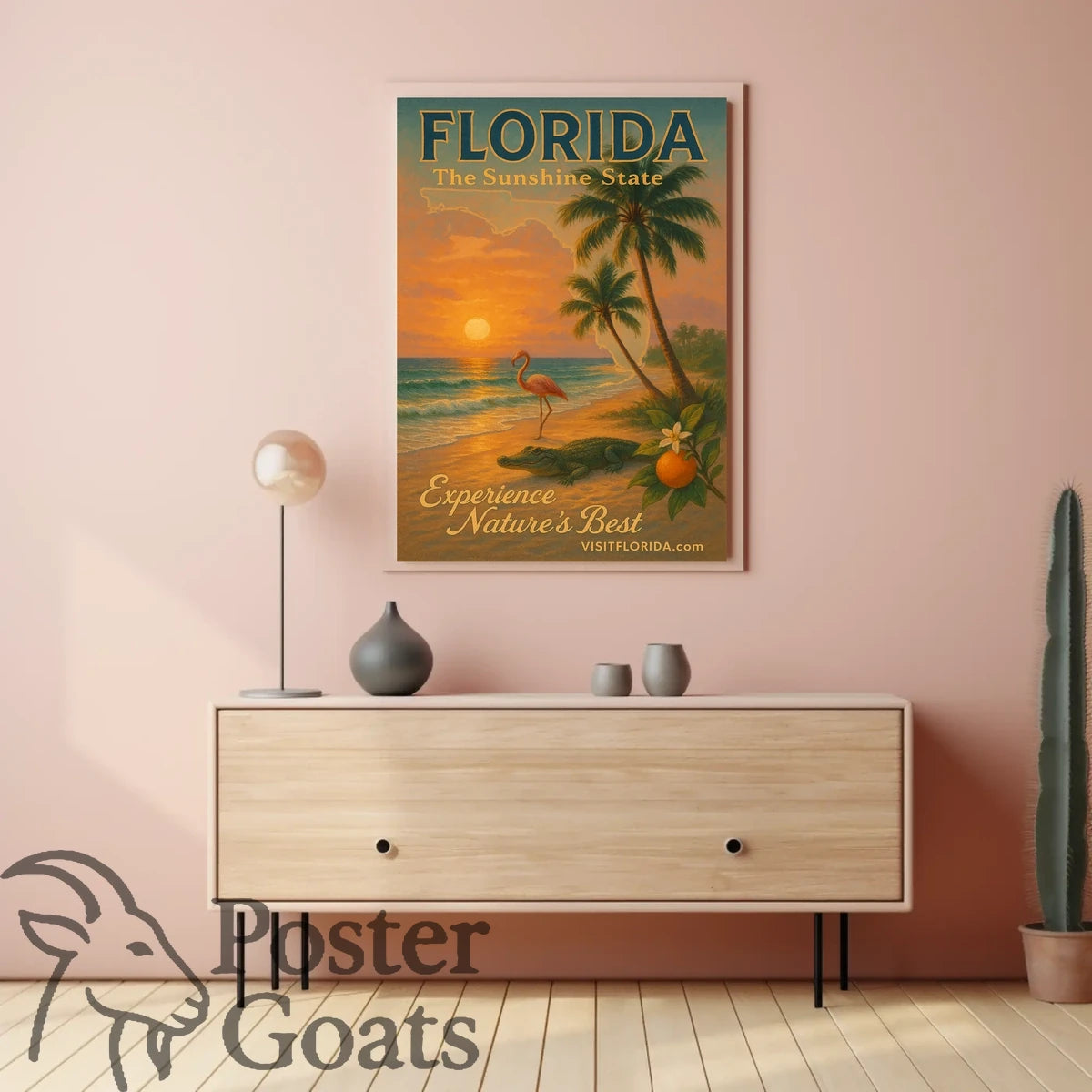 Florida Sunset: Vintage Travel Poster