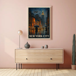 New York City A Rainy Evening Poster