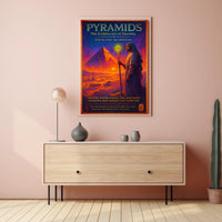 Pyramids of Giza Mystical Vintage Cultural or Heritage Poster