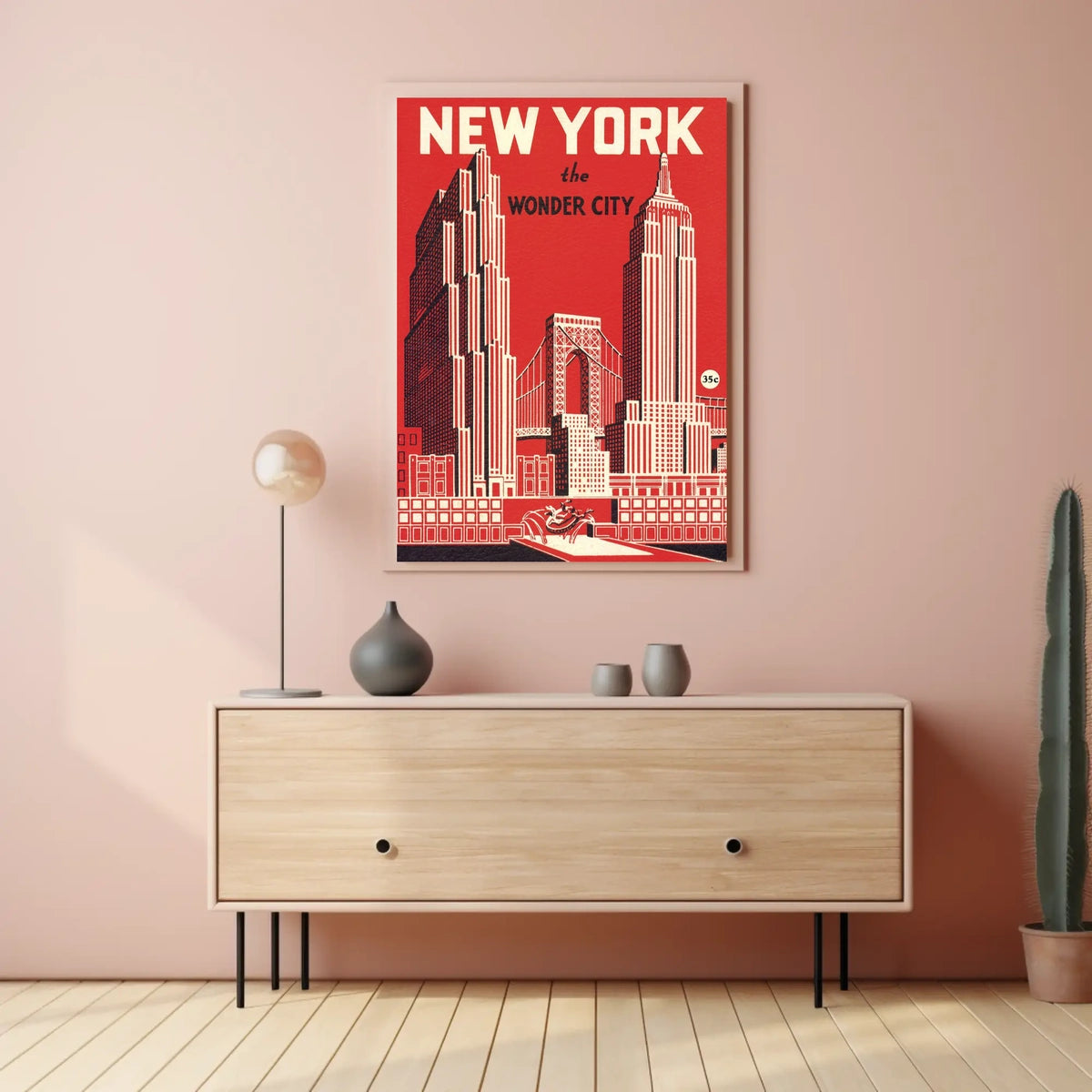 New York City Architecture Poster Vintage Wall Art For NYC