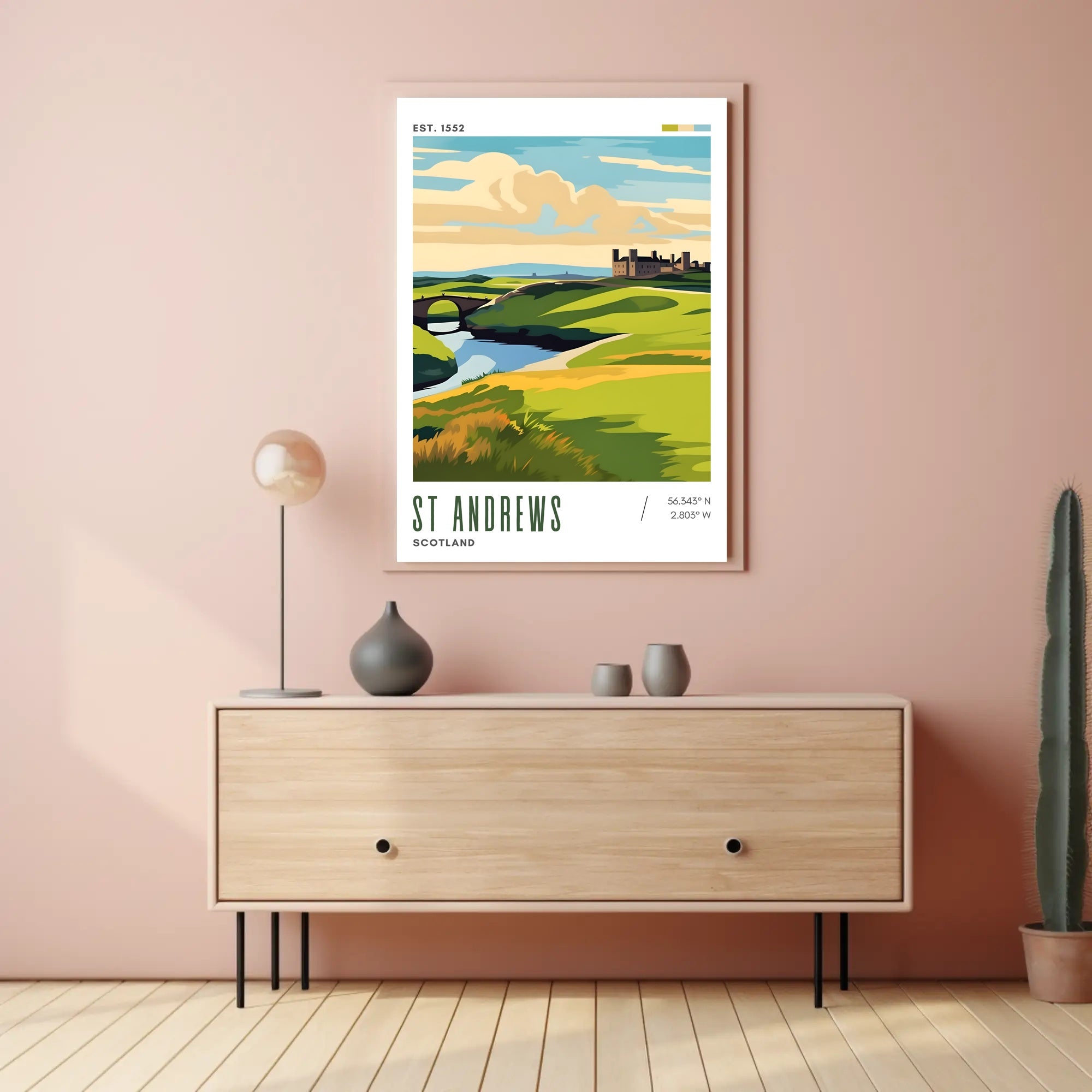 St Andrews Historical Landscape Travel Poster