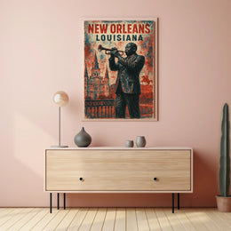 Jazz New Orleans Expressionism Nightlife Poster