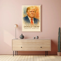 Trump Statesman Vision Patriotic Watercolor Poster
