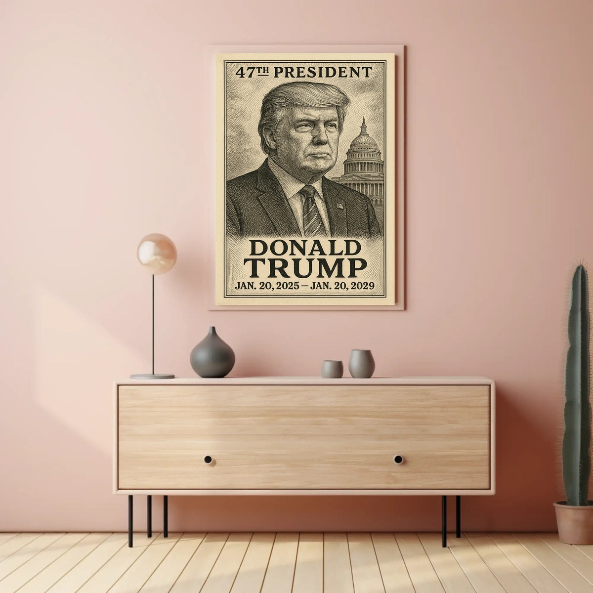Trump Capitol Patriotic Illustration Poster