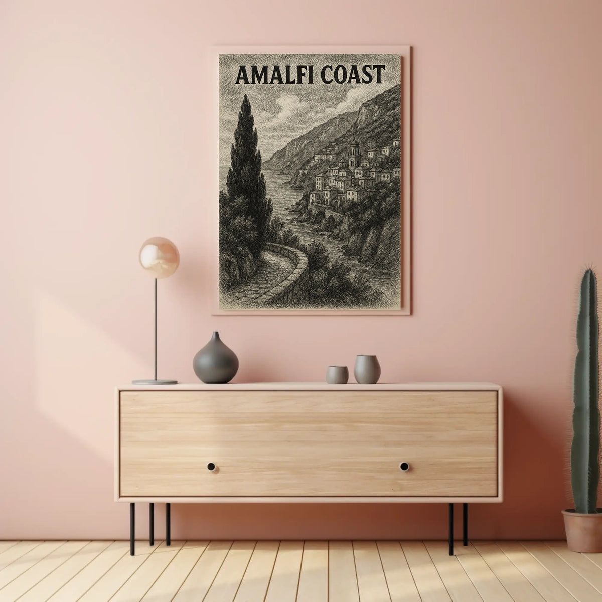Amalfi Coast Poster Sea View Print Coastal Decor Wall Art