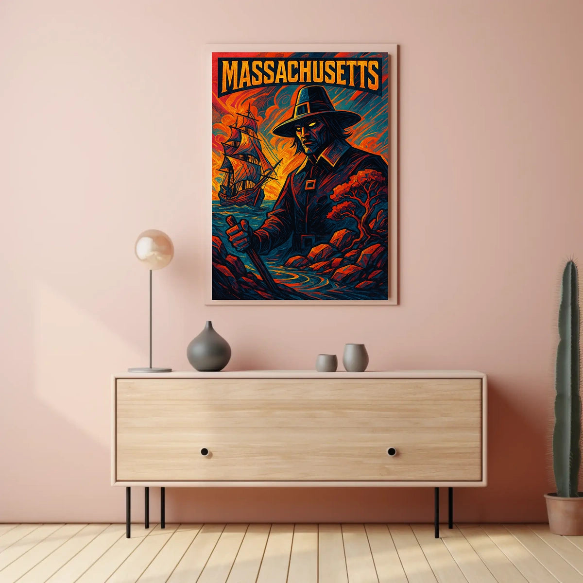Massachusetts Pilgrim Poster
