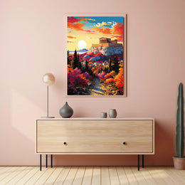 Majestic Sunset Over Athens Cultural or Heritage Poster