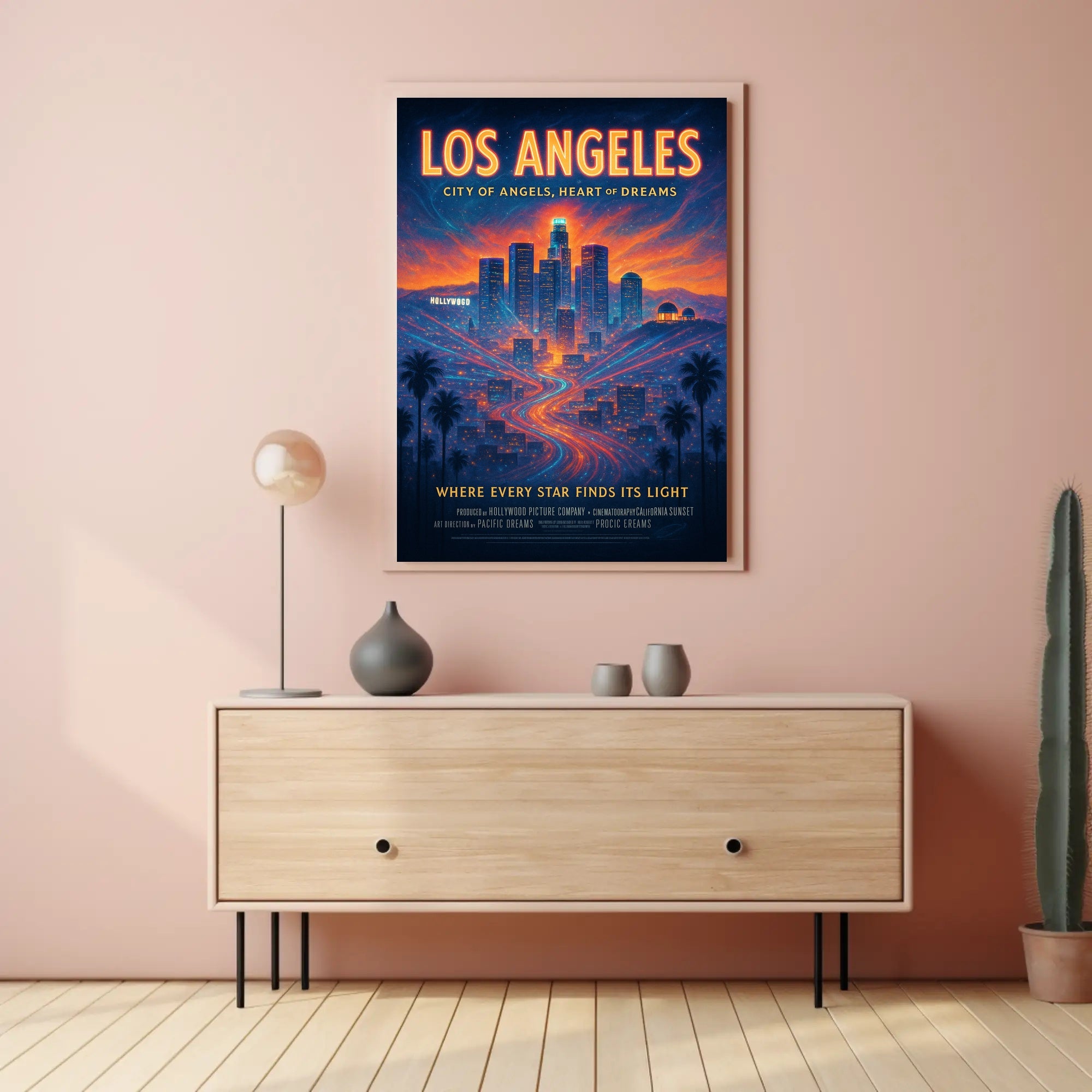 Los Angeles Skyline Dreams Urban or Cityscape Poster