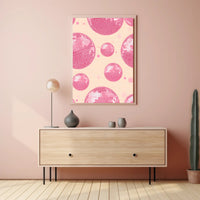 Pink Disco Balls Pop Culture Poster PosterGoat
