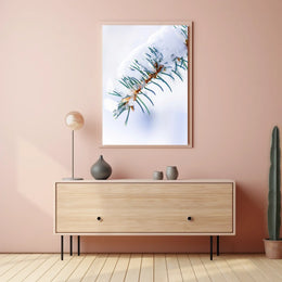 Winters Touch on Pine Poster