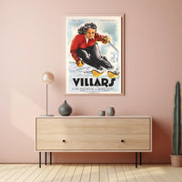 Skiing in Villars, Switzerland Poster