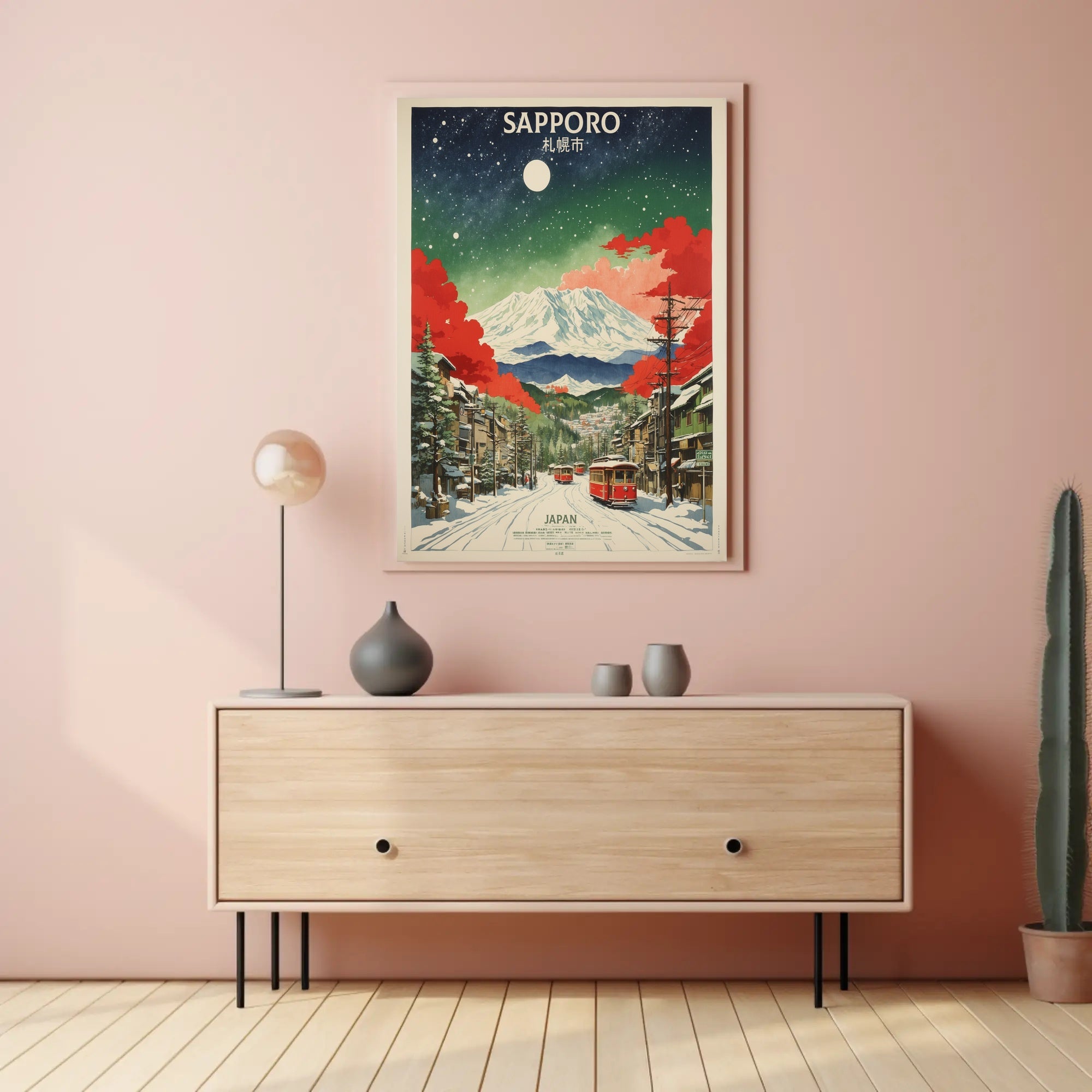 Sapporo Winter Wonderland Vintage Travel Poster