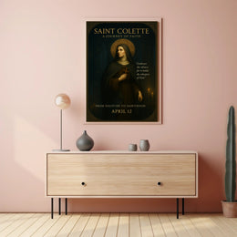 Saint Colette Poster Vintage Religious Wall Art