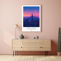 New York City Twilight Skyline Urban or Cityscape Poster