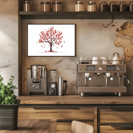 Autumn Serenity Tree Poster: Vibrant Fall Illustration