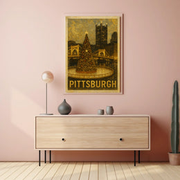 Pittsburgh Holiday Scene Poster